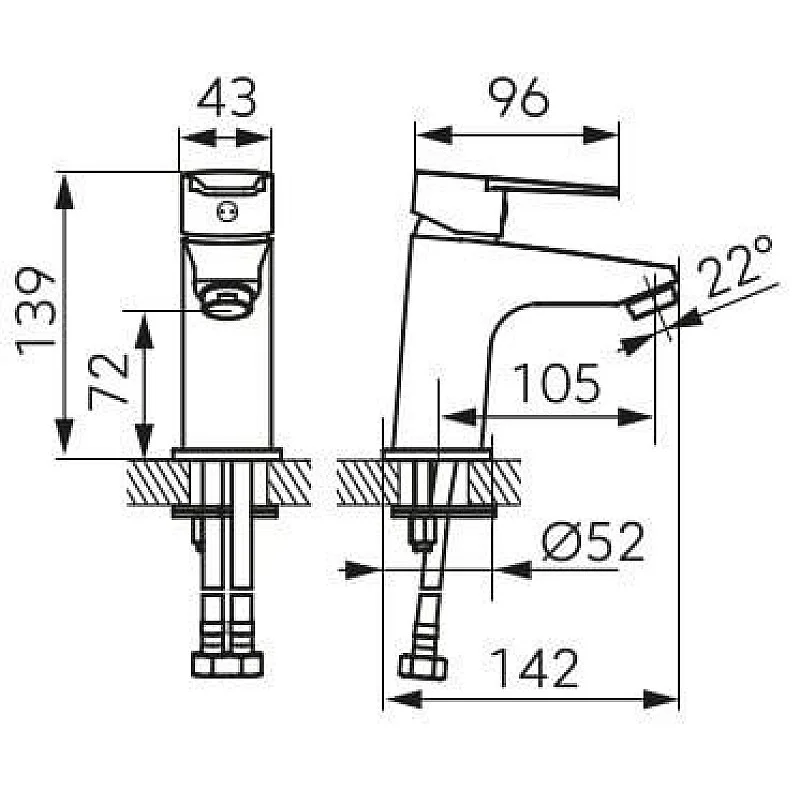 MIXER WASHBASIN FERRO RENNTO BNT2 CHROME