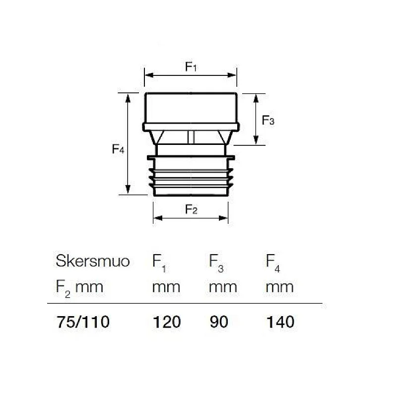 BREATHER INTERNAL D75-110 (WAVIN) BREATHER INTERNAL D75-110 (WAVIN)