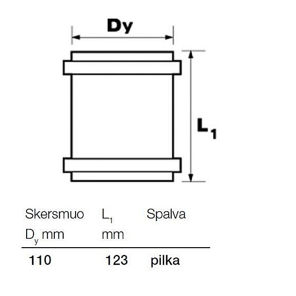 Vidaus kanalizacijos remontinė mova Wavin. Ø 110 mm