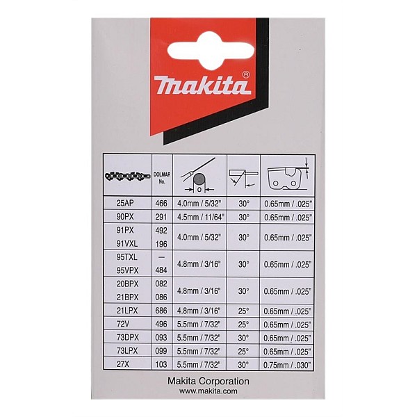 Motorzāģa ķēde Makita 191H11-5. 1.3 mm. 3/8. 52