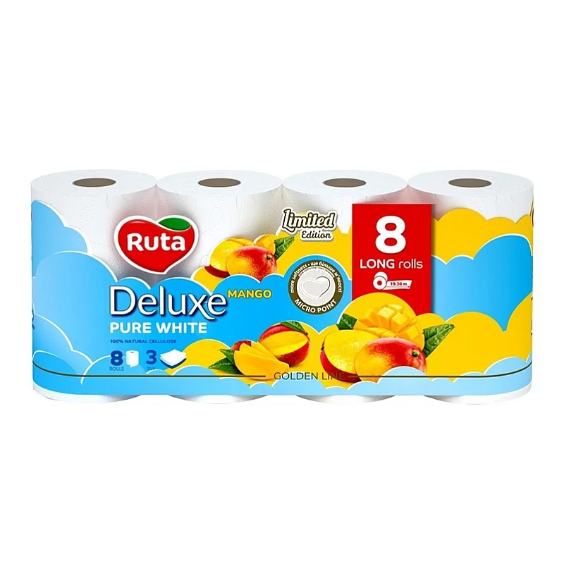 TOILET PAPER DELUXE MANGO 8PCS 3 LAYERS