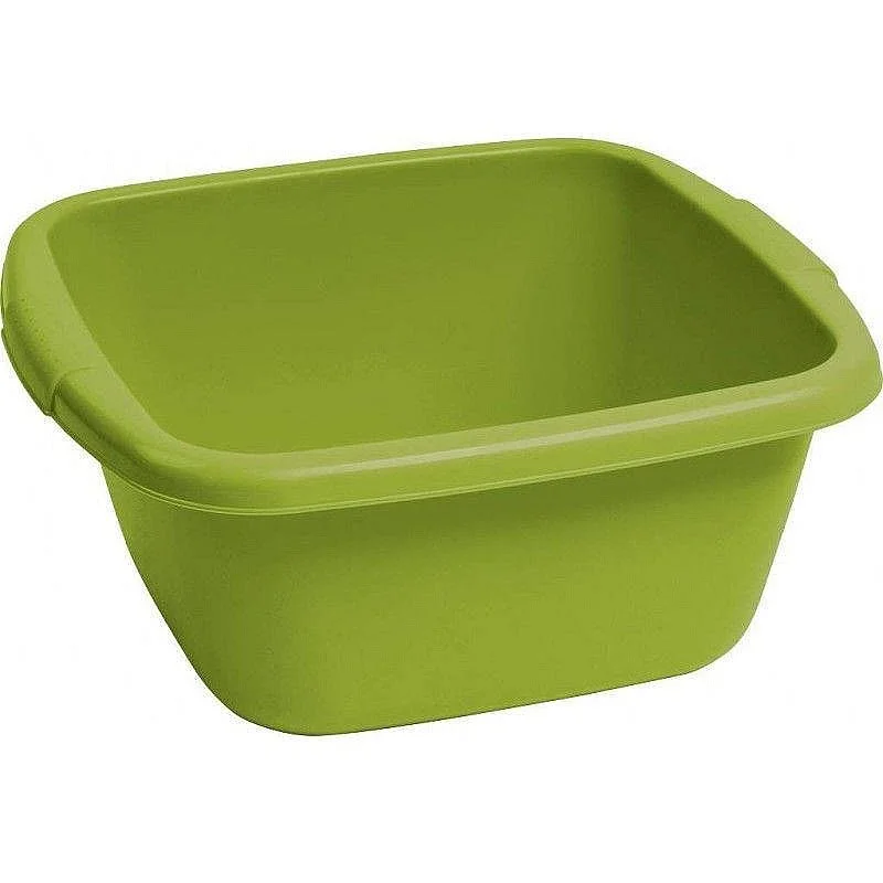 BOWL SQUARE 14L GREEN PLASTIC