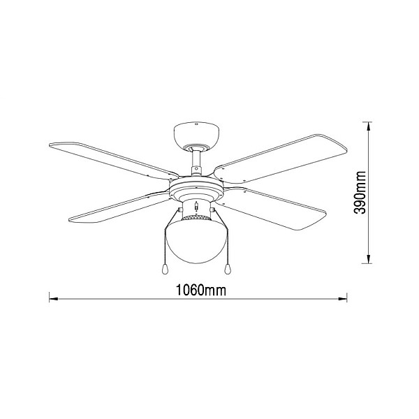 CEILING LAMP/FAN PLINO E27 WHITE