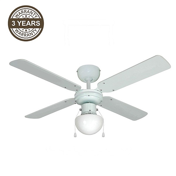 Lampa ar ventilatoru Domoletti PLINO LHB42-WHT-R4W1MU