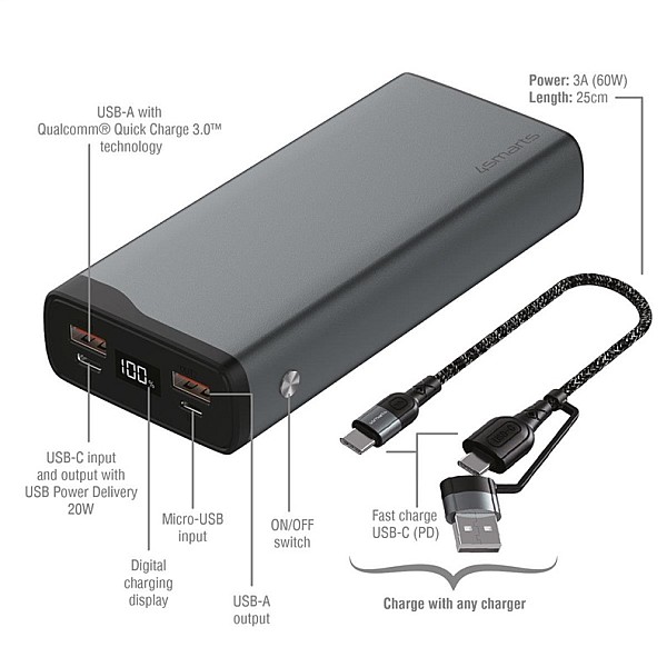 POWERBANK VOLTHUB PRO 20000MAH 22.5W