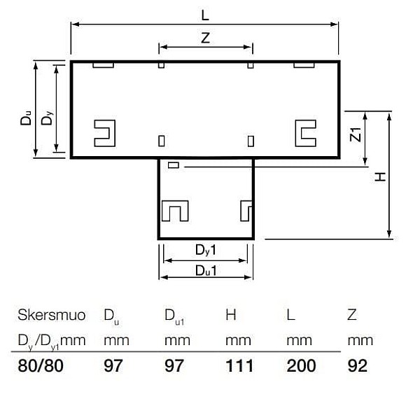 Drenāžas trejgabals Wavin Ø  80/80 mm x 90°