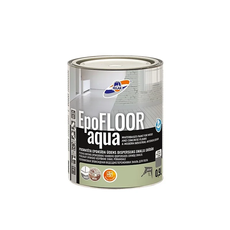 Dažai epoksidiniai Rilak Epofloor Aqua pilki 0.9l