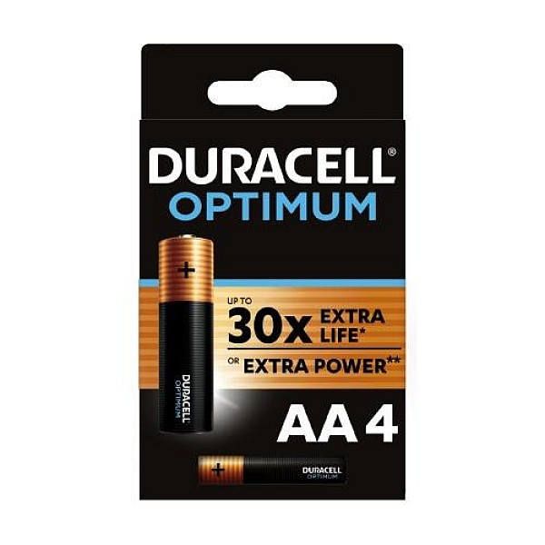 BATTERIES DURACELL OPTIMUM AA 4PCS