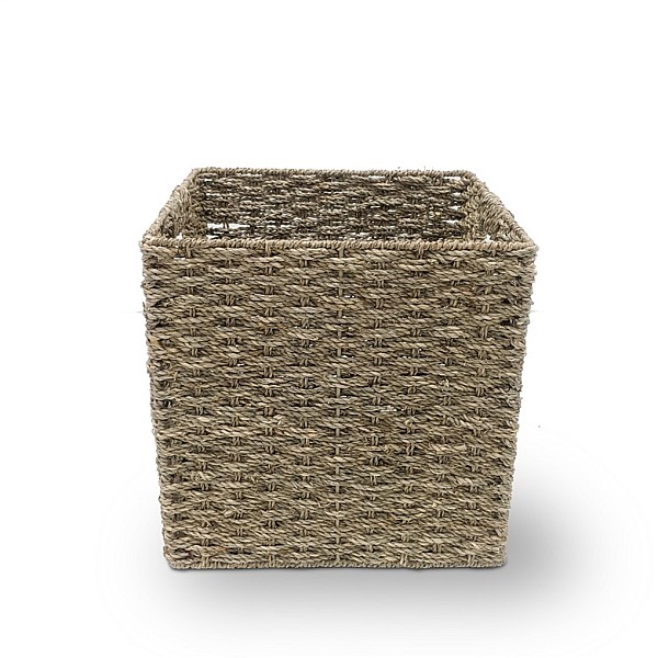 BASKET 30X30X30CM METAL/SEAGRASS