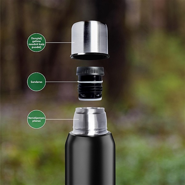 THERMOS FLASK OUTLINER YTS-ZW100 BLACK 1