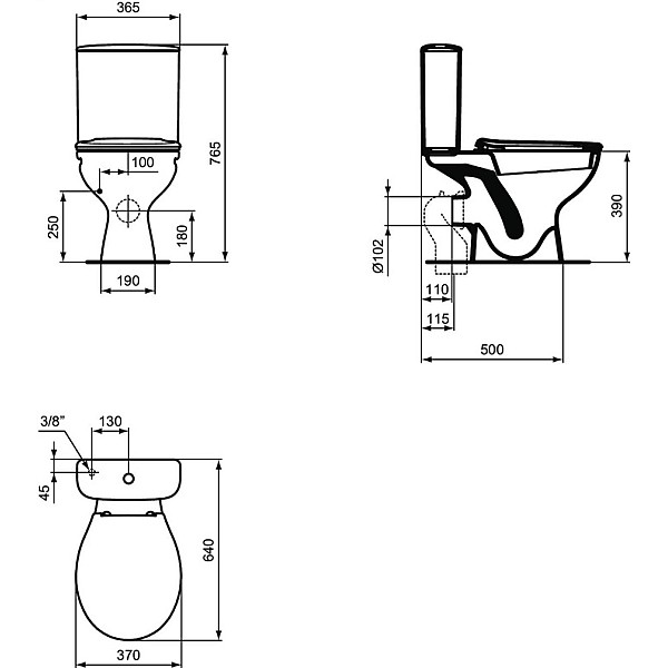 TOILET STANDING W835201 WITH COVER