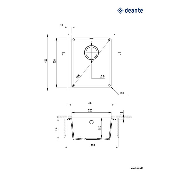 CORDA GRAN SINK 38X46X19 ZQA_T10B ANTH