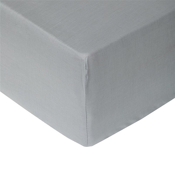 FITTED SHEET POLYCOTTON 90X200+25 GREY