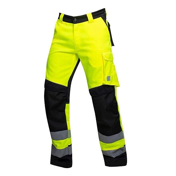 HI-VIZ TROUSERS SIGNAL YELLOW-BLACK 52