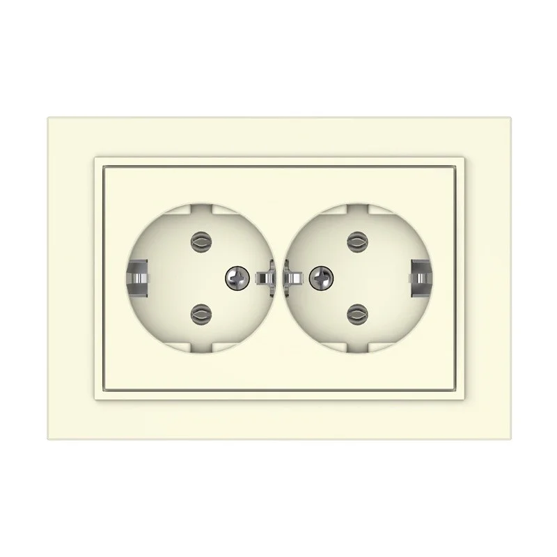 Dvivietis kištukinis lizdas VILMA QR1000. dr.kaulo spalvos Dvivietis kištukinis lizdas VILMA QR1000. dr.kaulo spalvos