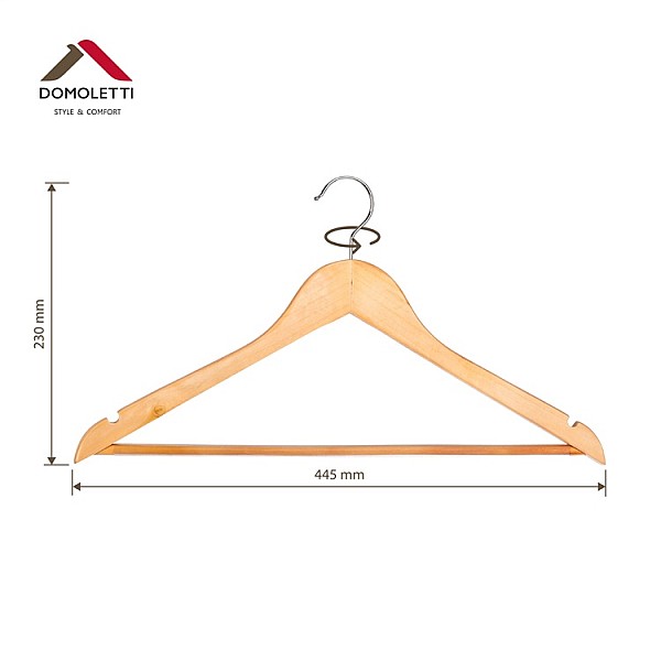 WOODEN HANGER LSN001-B NATURAL 3 PCS