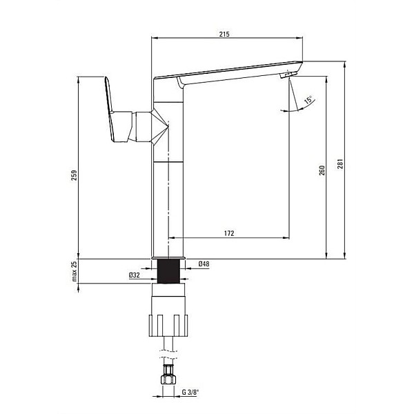 WASHB MIXER ARNIKA TITANIUM BQA_D20K