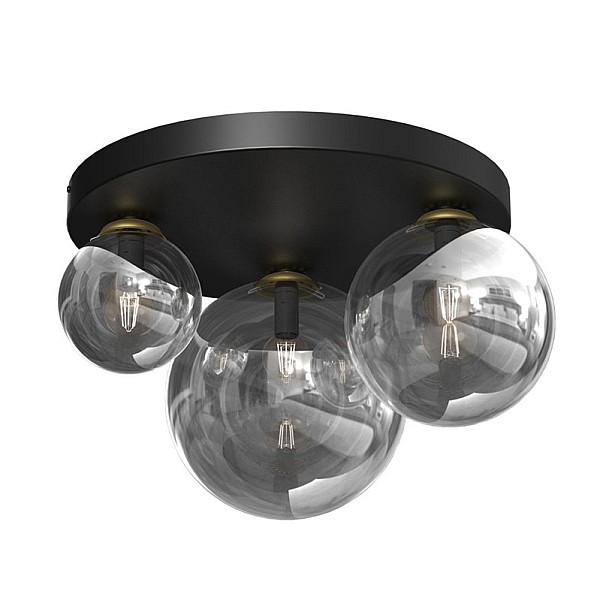 CEILING LIGHT BURSA 3XE14/E27 BLACK/GOLD