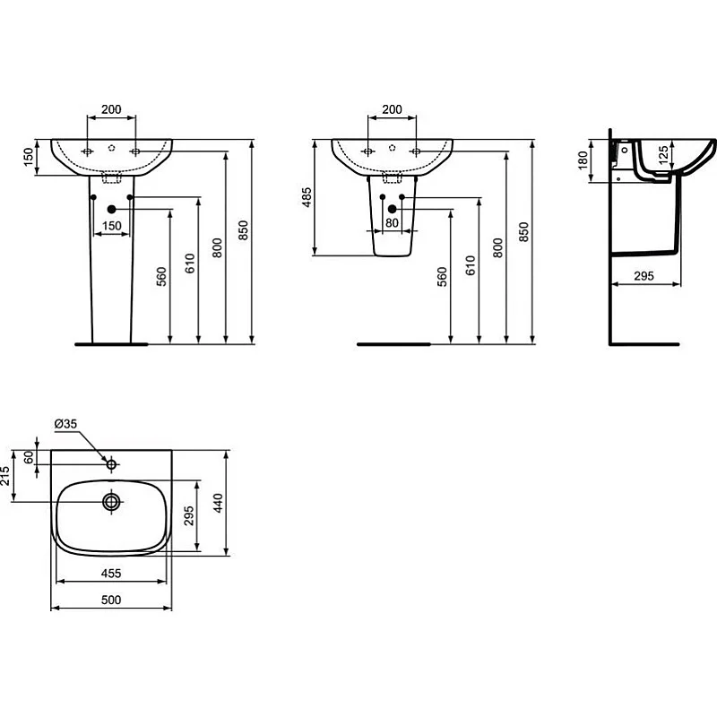 Vann ist izl Ideal Standard I.LIFE A T470701. 18x50x44 cm Vann ist izl Ideal Standard I.LIFE A T470701. 18x50x44 cm