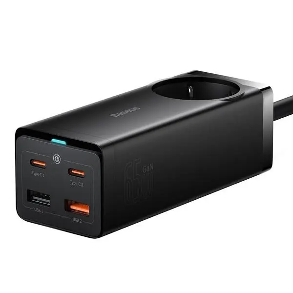 Adapter Baseus GaN3 Pro 2 x USB/2 x USB Type C. 1.5 m. 65 W Adapter Baseus GaN3 Pro 2 x USB/2 x USB Type C. 1.5 m. 65 W