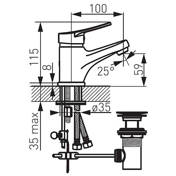 FAUCET WASHBASIN FERRO DECO BDC2 CHR