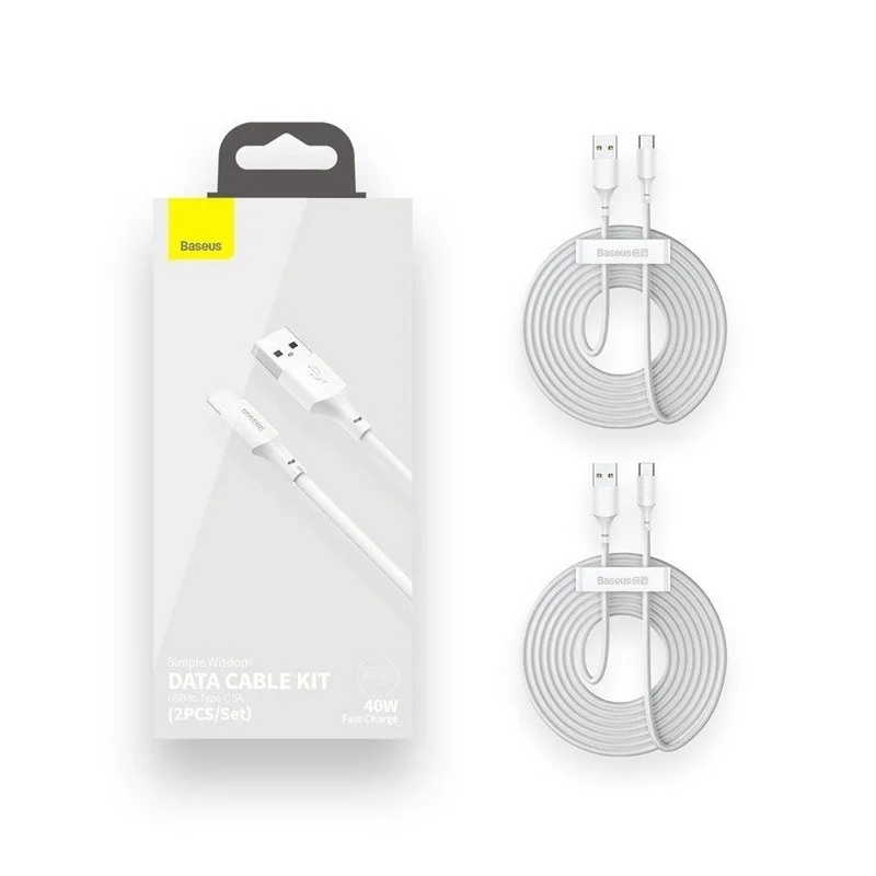 Laidai BASEUS USB Type A M. USB Type C M. 1.5m. balts Laidai BASEUS USB Type A M. USB Type C M. 1.5m. balts