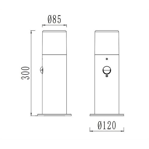 POLE LIGHT ORTE E27 IP44 14216-H-PIR BL