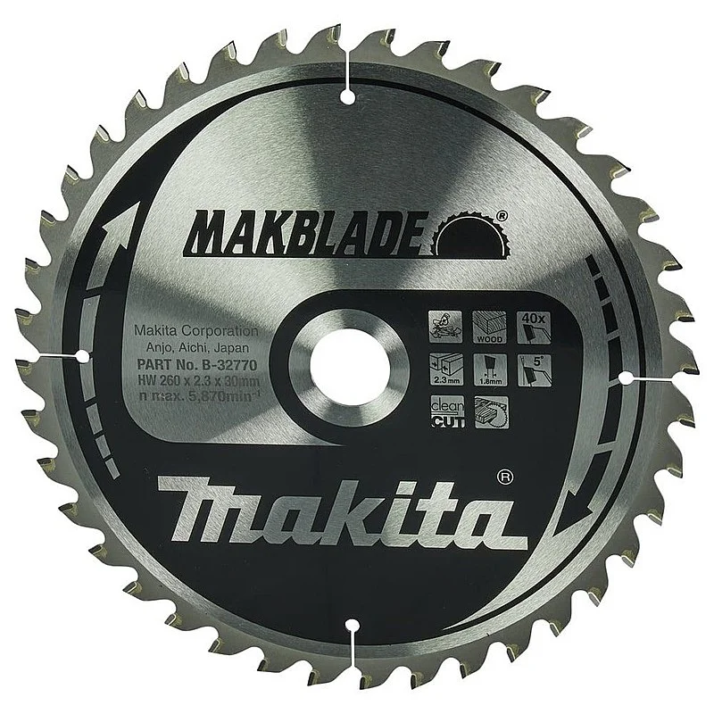 Zāģripa Makita B-32770. 260 mm x 30 mm
