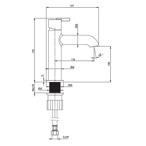 SILIA WASHBASIN MIXER NO CLICK-CLACK BRG