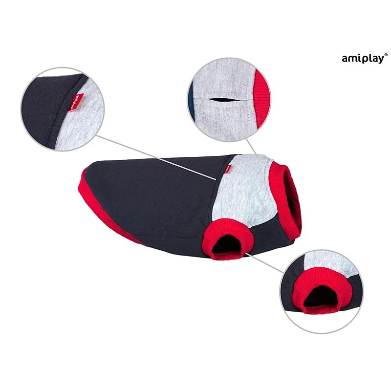 HOODIE DENVER COC.SPANIEL 50CM GRAY/RED