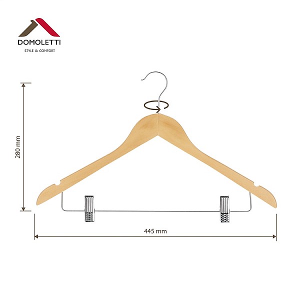 WOODEN HANGER LSN015-A NATURAL 2 PCS