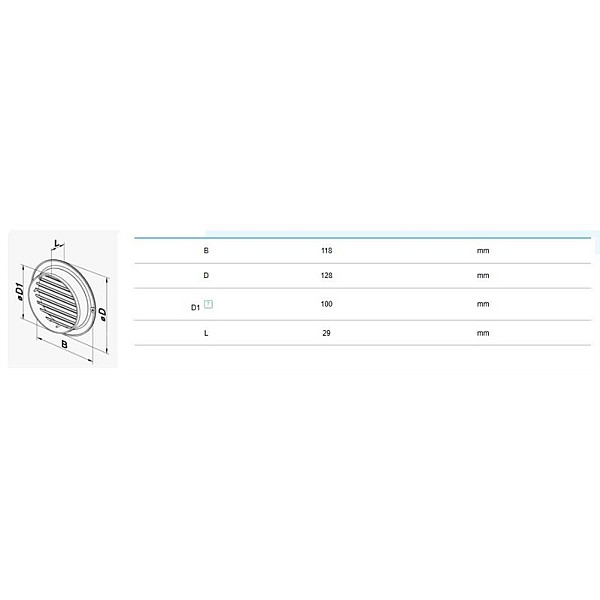 VENTILATION GRILLES MV 100 BVS