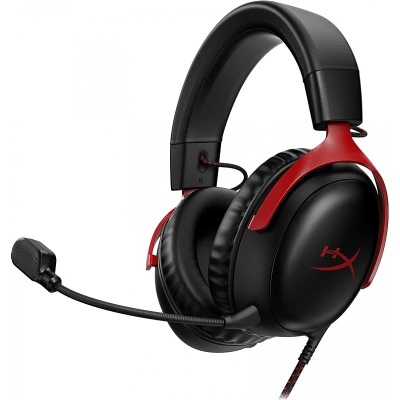 Vadu spēļu austiņas HyperX Cloud III. melna/sarkana Vadu spēļu austiņas HyperX Cloud III. melna/sarkana
