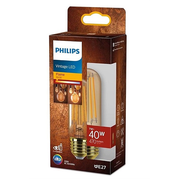 Spuldze Philips LED. T37. silti balta. E27. 7 W. 470 lm