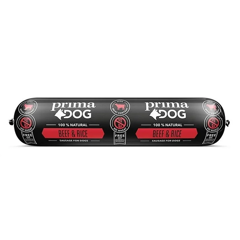 PRIMADOG BEEF-RICE SAUSAGE 800 G