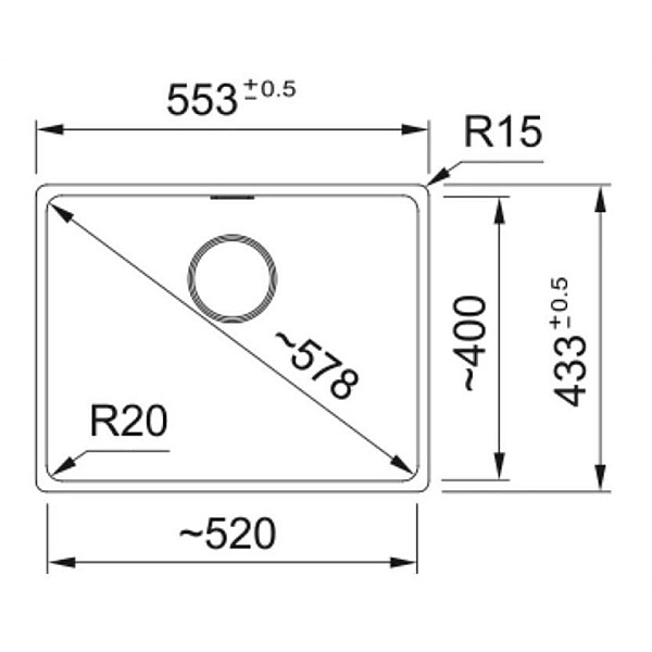 SINK GRANITAL MRG 210/110-52 ST