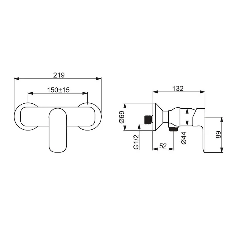 FAUCET SHOWER STANDARD LEVER ORAS LINEA