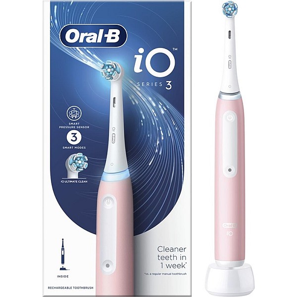 Elektrinis dantų šepetėlis Braun Oral-B iO Series 3. rožinis