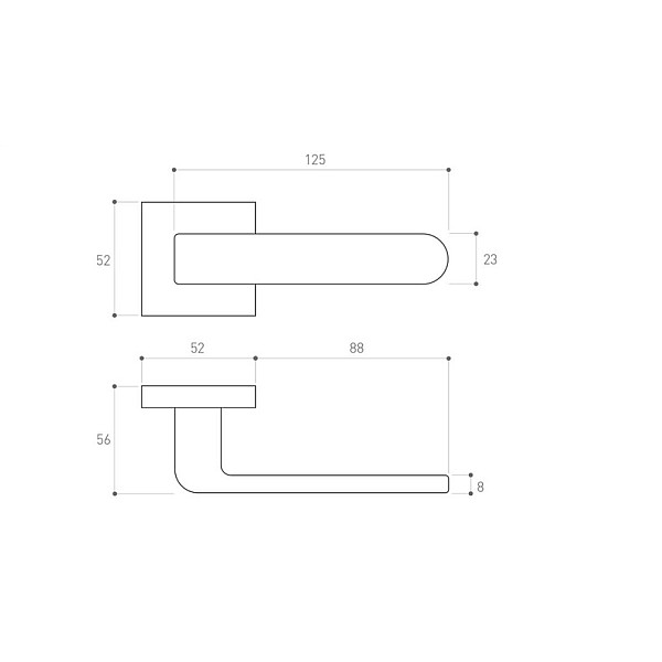 DOOR HANDLE RIO BLACK