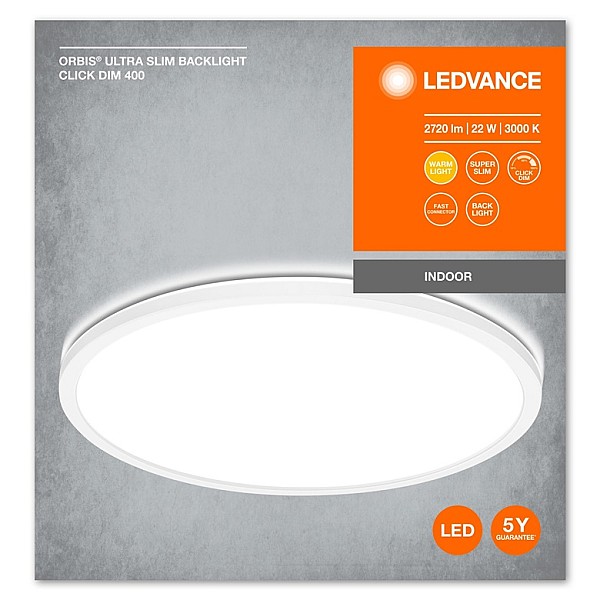 Lampa plafons Ledvance ORBIS ULTRA SLIM CLICKDIM. 22 W