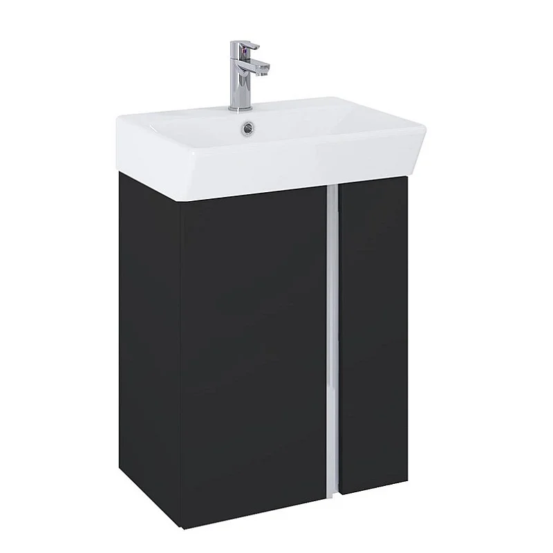 CABINET SKYE 50 D2 BLACK MATT WALL HUNG