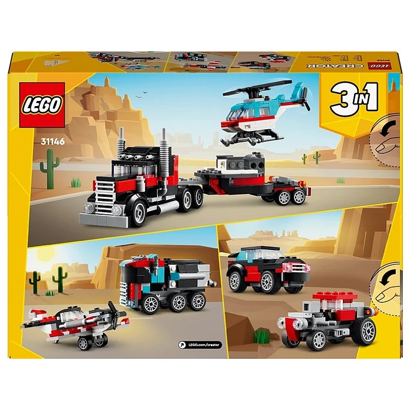 Konstruktorius LEGO Bortinis sunkvežimis su sraigtasparniu Konstruktorius LEGO Bortinis sunkvežimis su sraigtasparniu