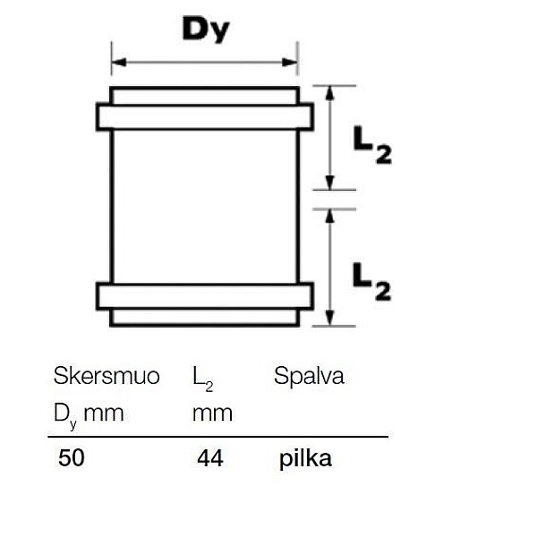 Kanalizācijas caurules dubultuzmava Wavin D50mm. PVC