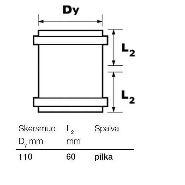 Kanalizācijas caurules dubultuzmava Wavin D75x110mm. PVC