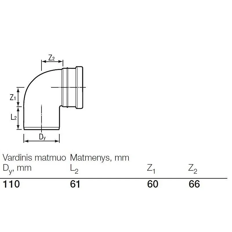 Āra kanalizācijas caurules 88.5° līkums Wavin D110mm. PVC Āra kanalizācijas caurules 88.5° līkums Wavin D110mm. PVC