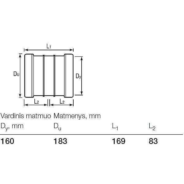 Āra kanalizācijas cauruļu dubutuzmava Wavin D160mm. PVC