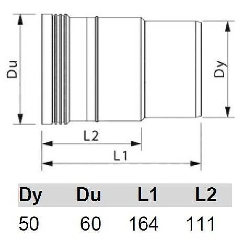 Kanalizācijas kompensācijas uzmava Wavin D50mm. PP Kanalizācijas kompensācijas uzmava Wavin D50mm. PP