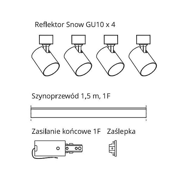 LIGHT TRACK SYSTEM SNOW 4XGU10 GOLD