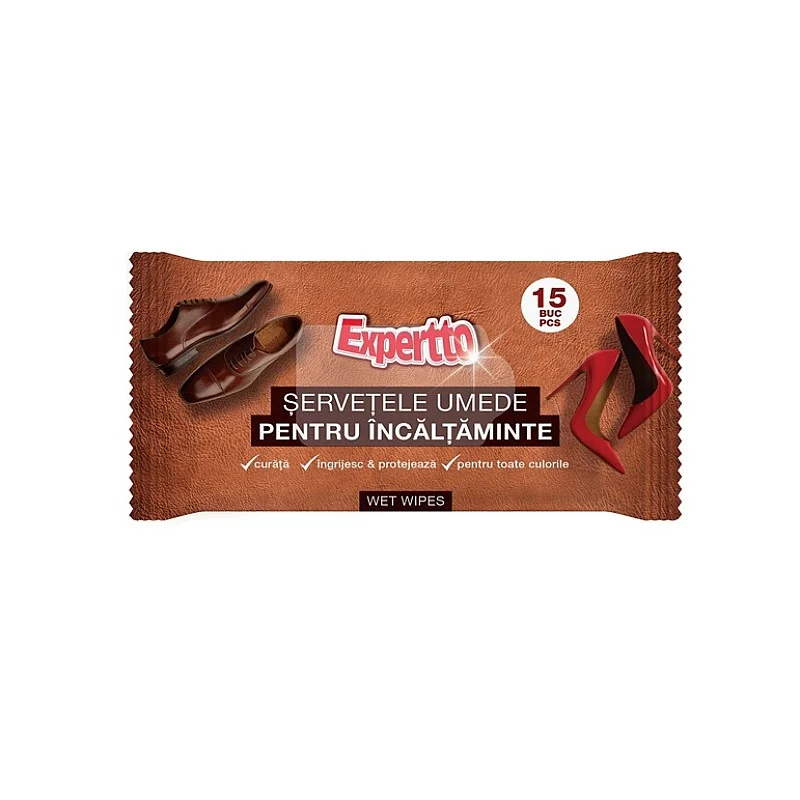 Mitrās salvetes Expertto. balta. 15 gab.