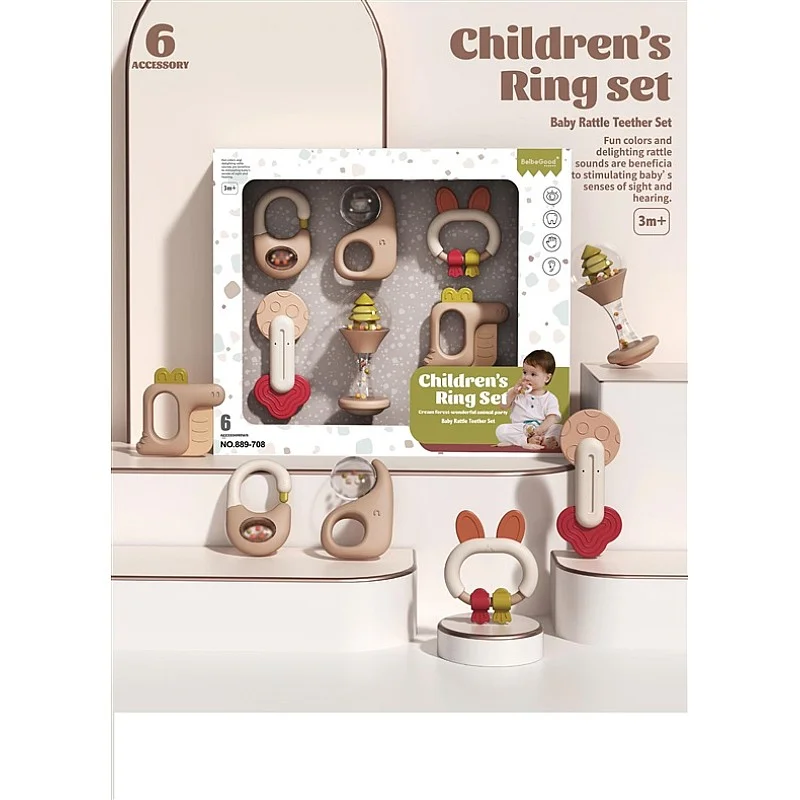 6PCS BABY RATTLE TEETHER SET 6PCS BABY RATTLE TEETHER SET